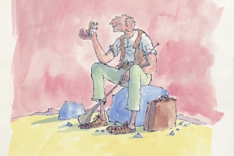 Cover artwork for 'The BFG' (Jonathan Cape%2C 1982) %C2%A9 Quentin Blake.